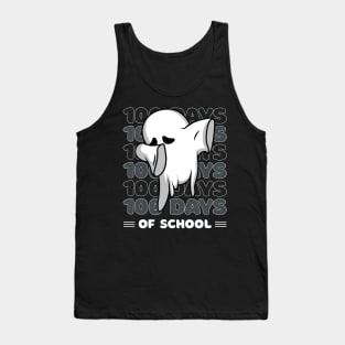 100 Days of school typography featuring a Cute Dabbing ghost #2 Tank Top